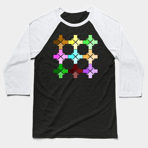 colorful arrows Baseball T-Shirt by Geomhectic